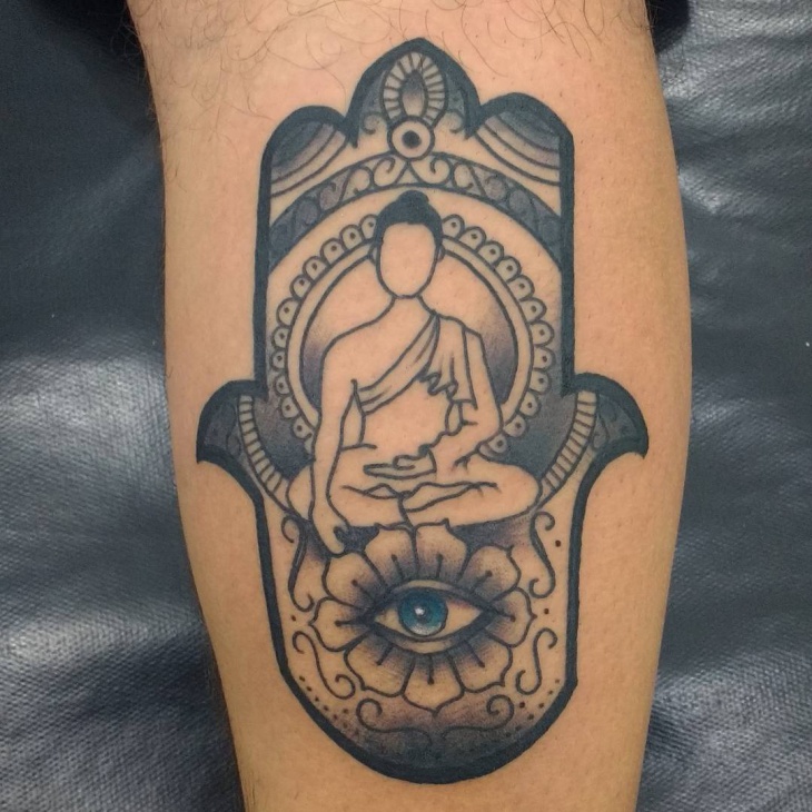 hamsa buddha tattoo design