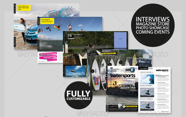 WaterSports Indesign Magazine Template