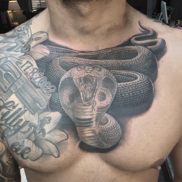 realistic cobra tattoo for men