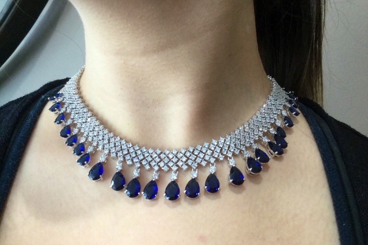 sapphire crystal necklace