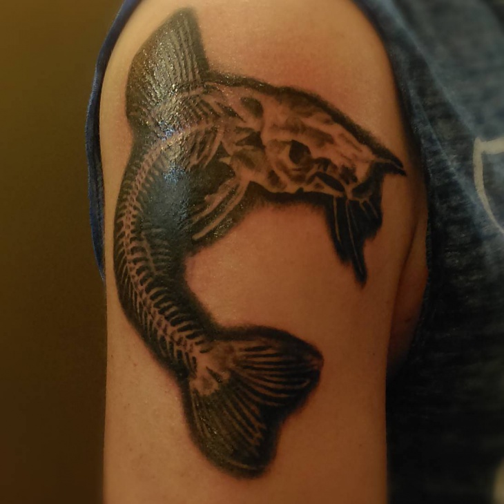 tribal catfish tattoo