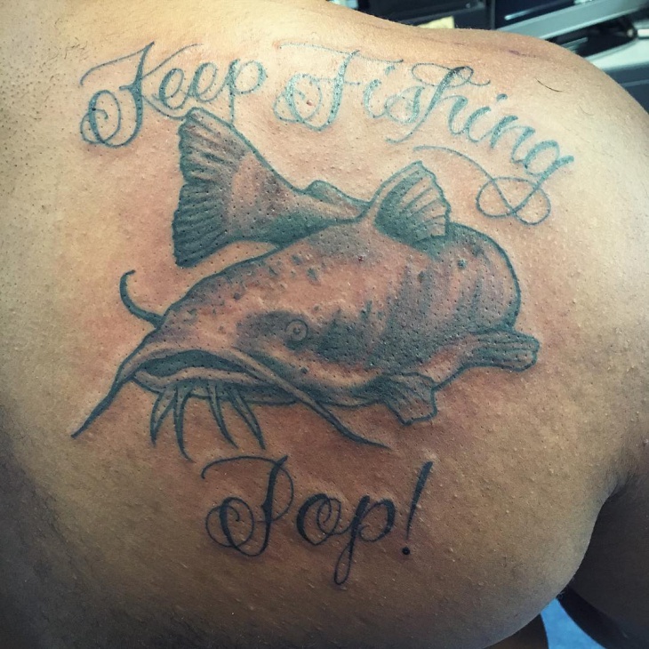 catfish tattoo for back