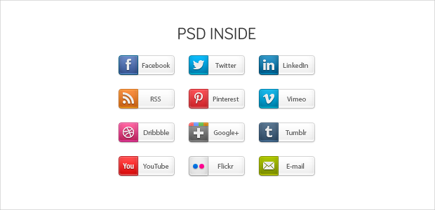 psd social share buttons