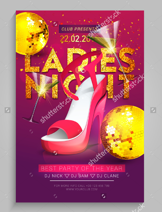 ladies night party flyer template