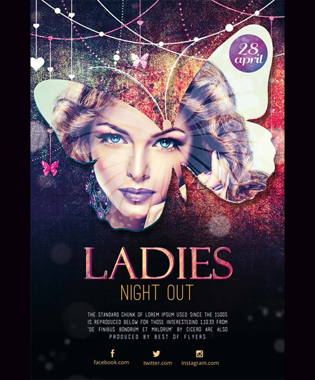 ladies night out free flyer template