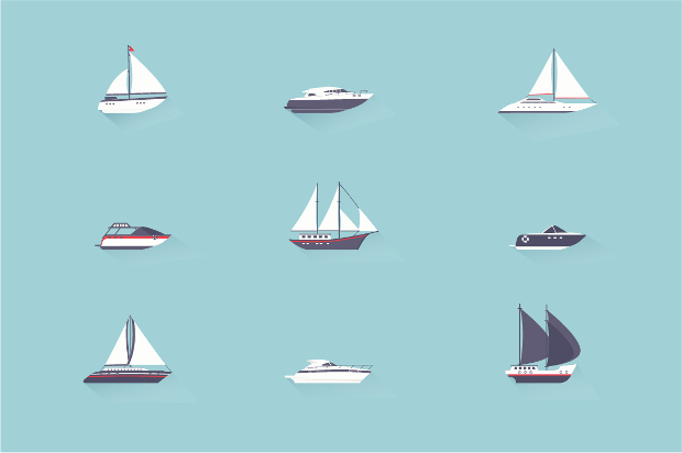 boats and yacht icons