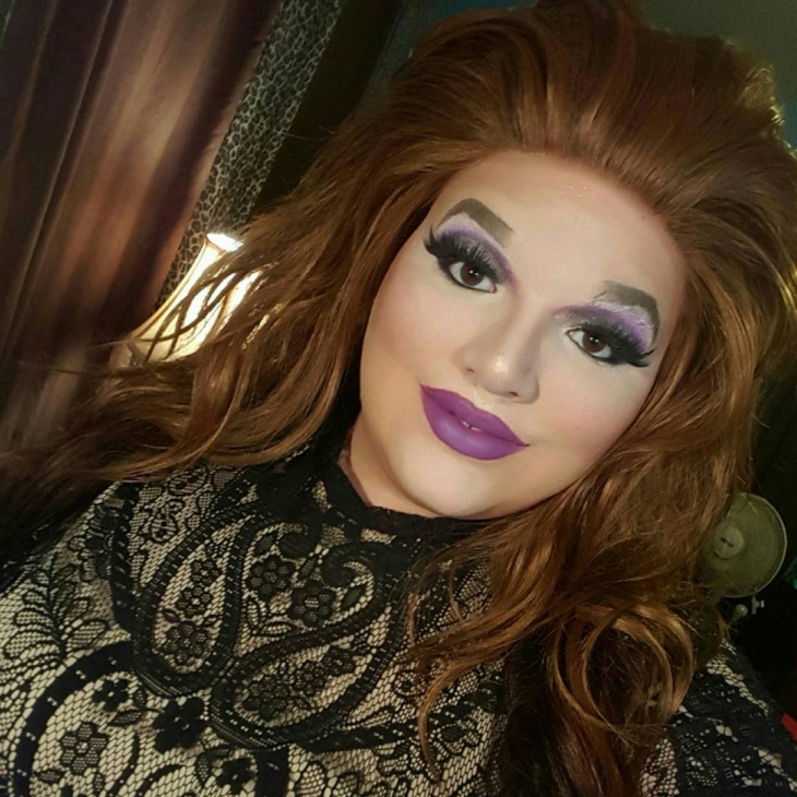 purple drag queen makeup