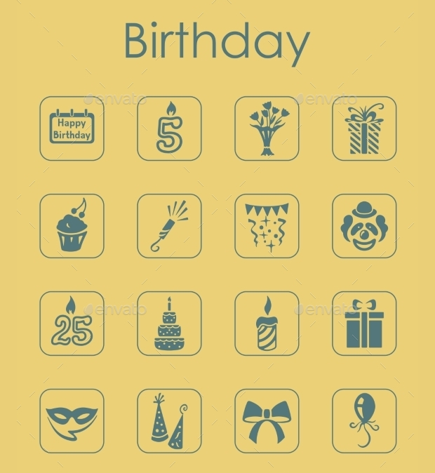 birthday simple icons
