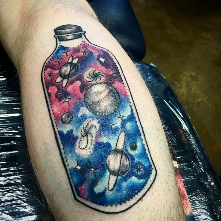 unqiue galaxy tattoo idea