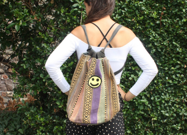 tribal canvas backpack