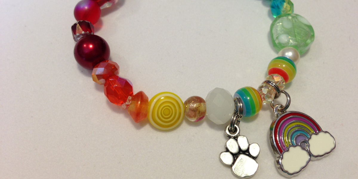 rainbow bridge pet memorial bracelet