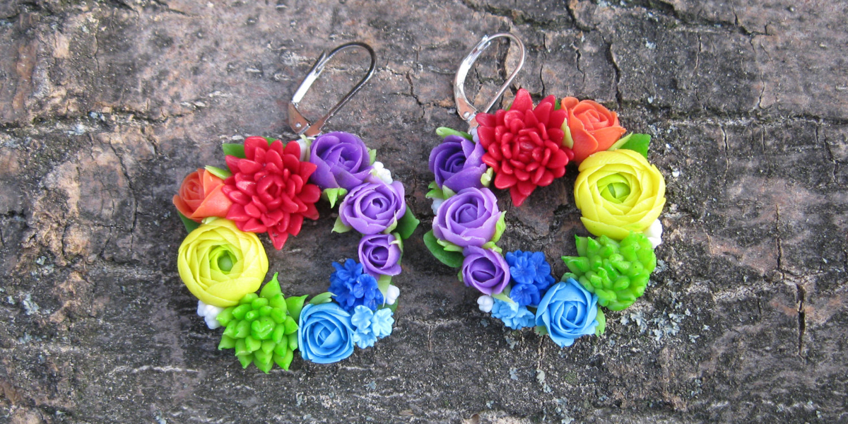 rainbow dangle earrings design