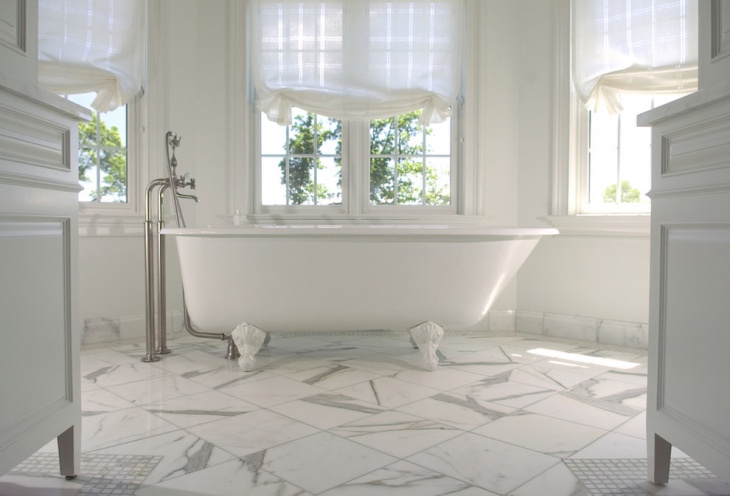 white clawfoot bathtub design