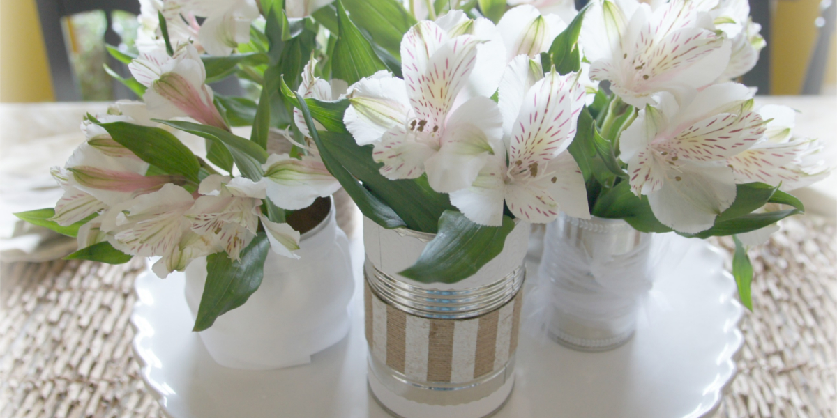 tin can flower vase