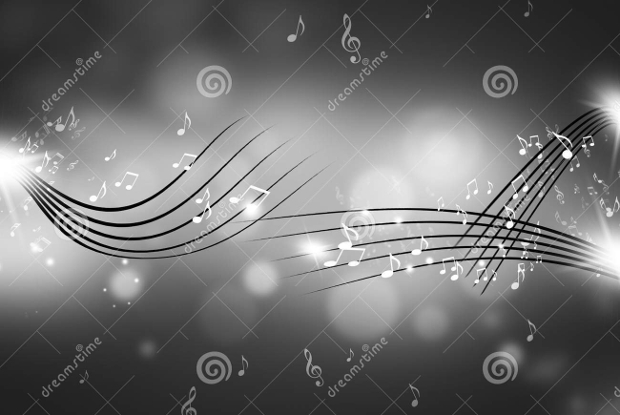 black and white music background