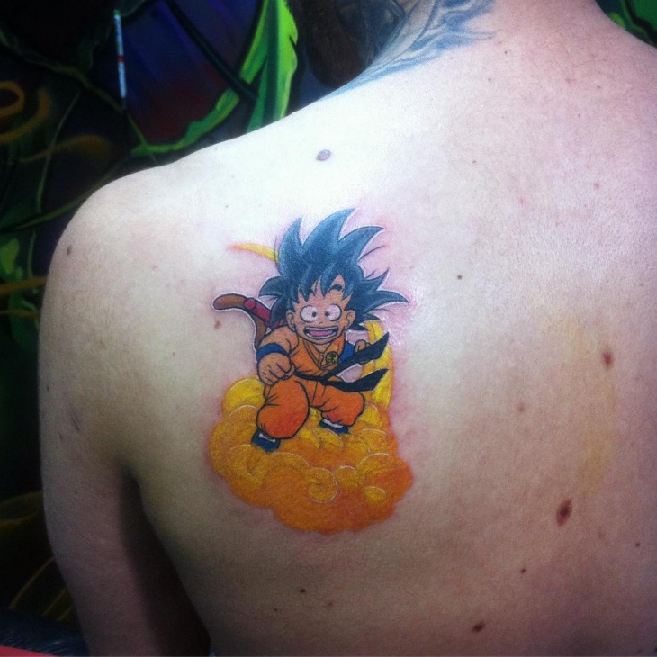dragon ball shoulder tattoo