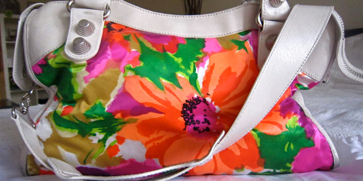 multicolor floral hand bag
