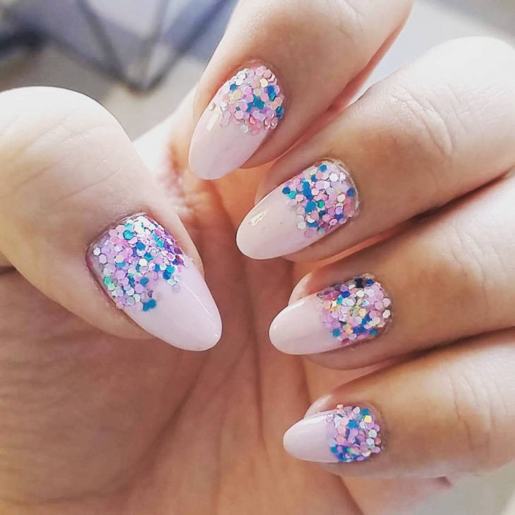 baby pink nail design
