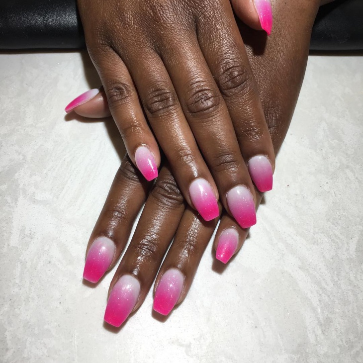 pink nail design for dark skin