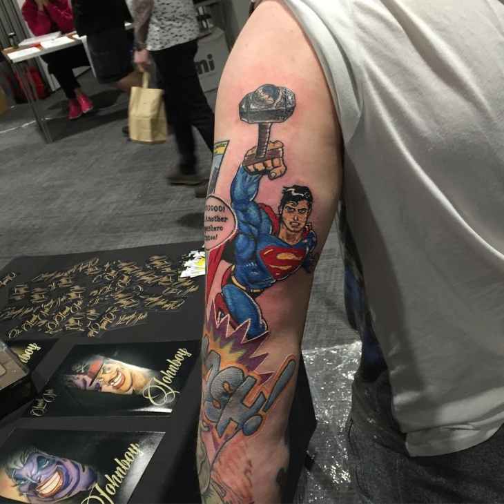 unique superman tattoo design