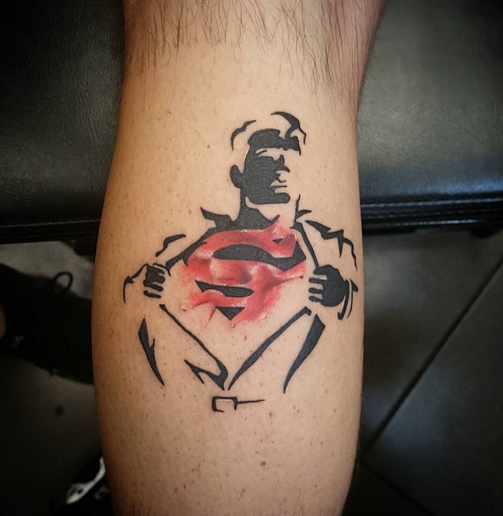 awesome superman tattoo design