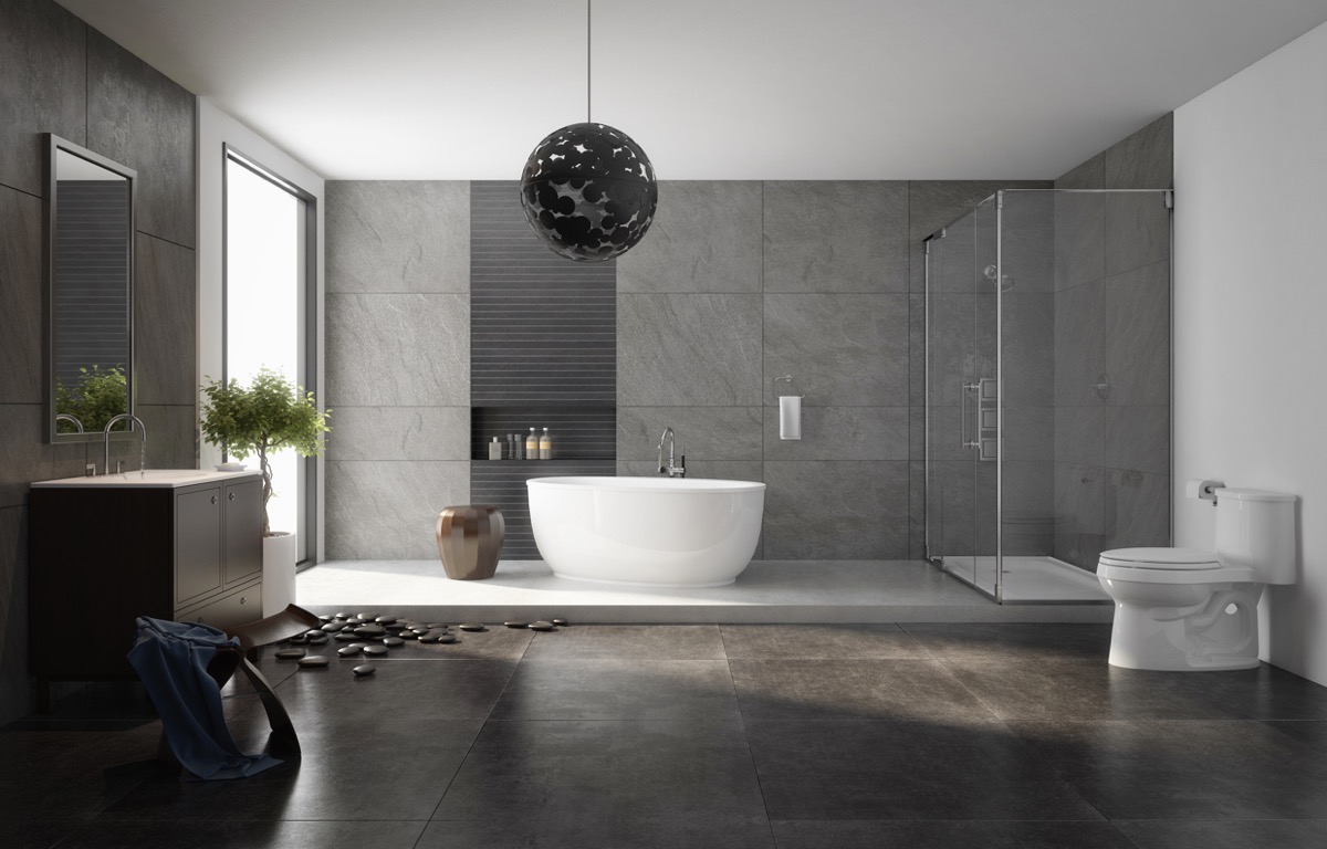 gray bathroom tiles design