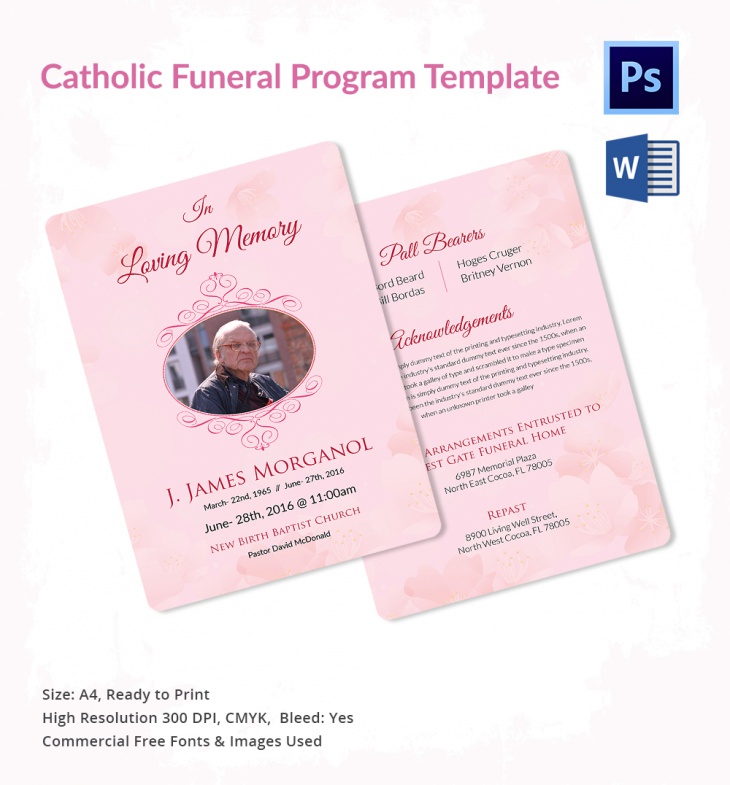 Memory Catholic Funeral Template