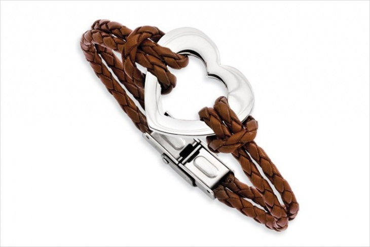 leather heart bracelet