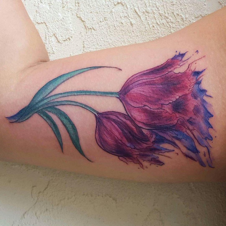 watercolor flower tattoo design
