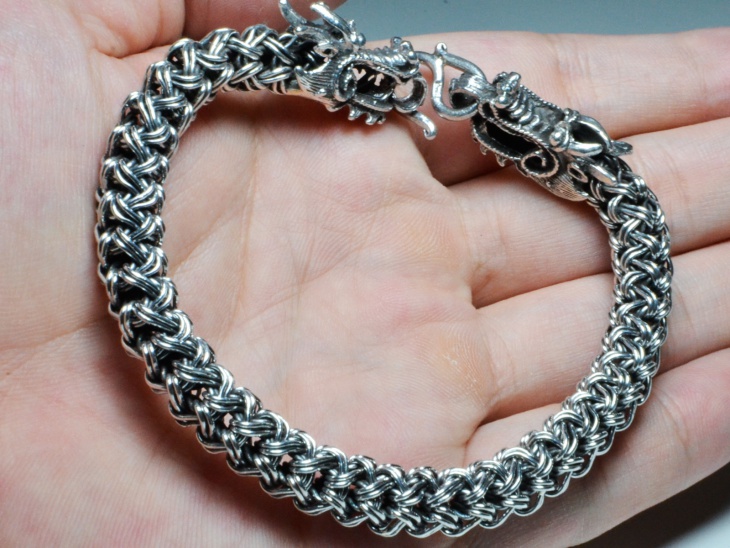 mens metal dragon bracelet