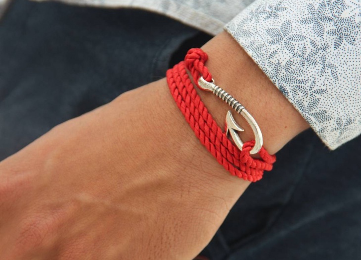 anchor red bracelet for men
