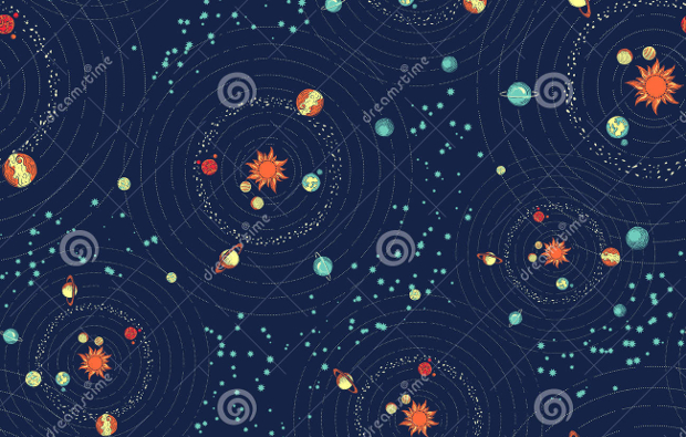 blue seamless galaxy pattern