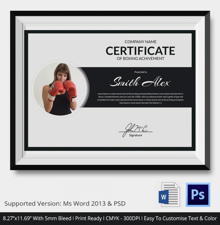 5  Boxing Certificates PSD Word Designs Design Trends Premium