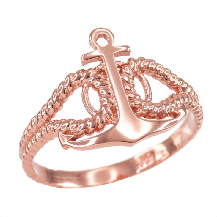 rose gold anchor ring