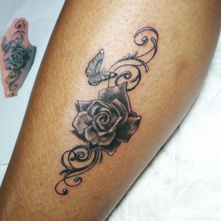 rose vine tattoo design