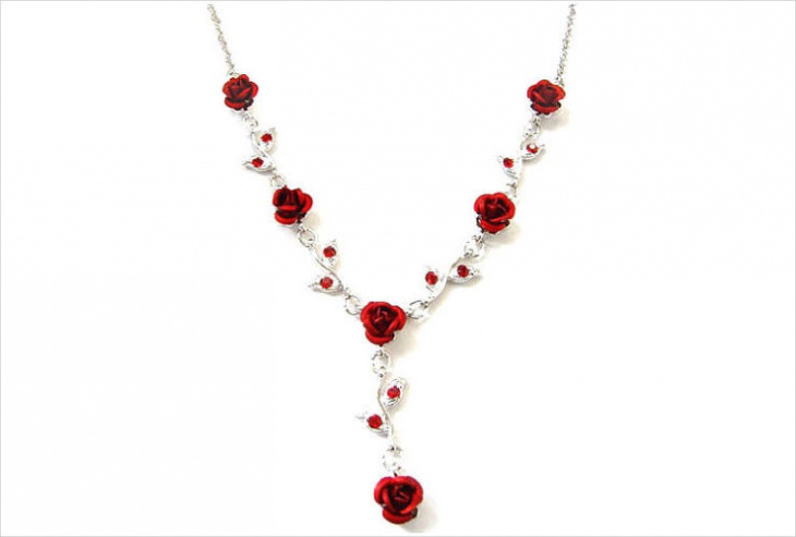 crystal rose necklace