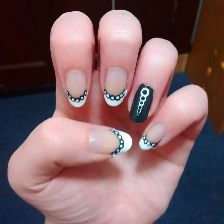 black and white french tip nail design