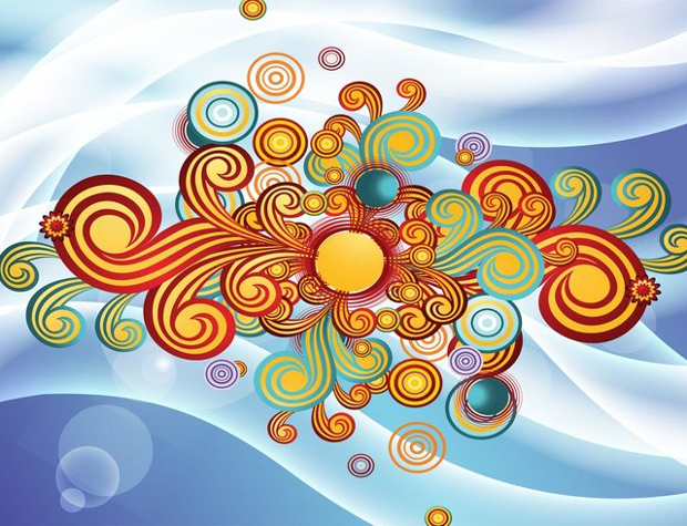 colorful spiral swirls vector