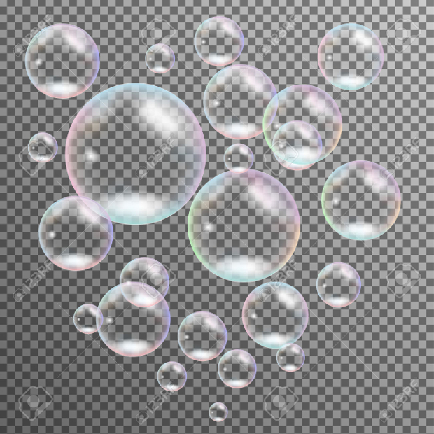 realistic transparent water bubble vector