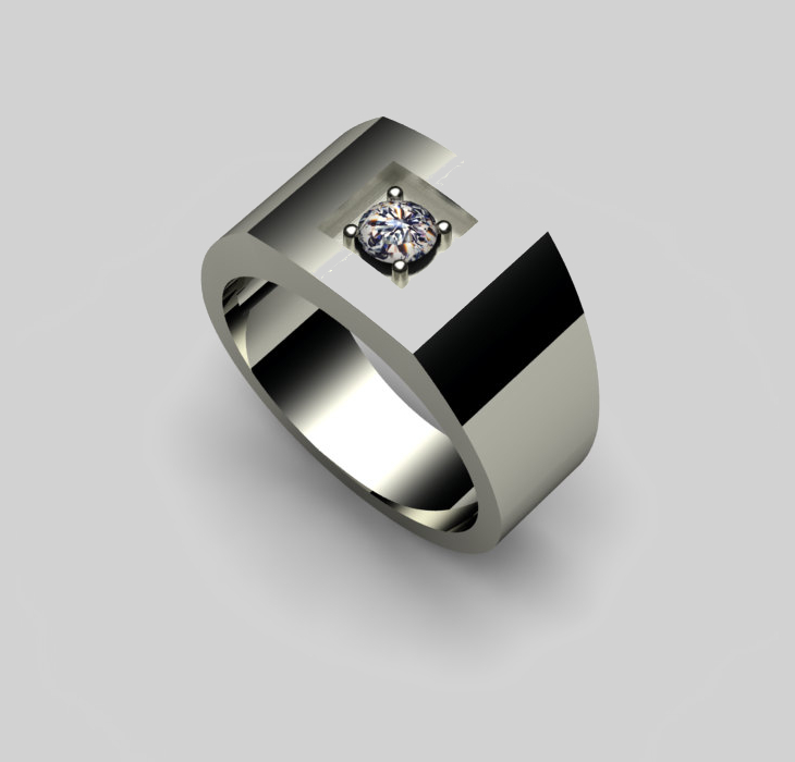 mens single diamond ring design