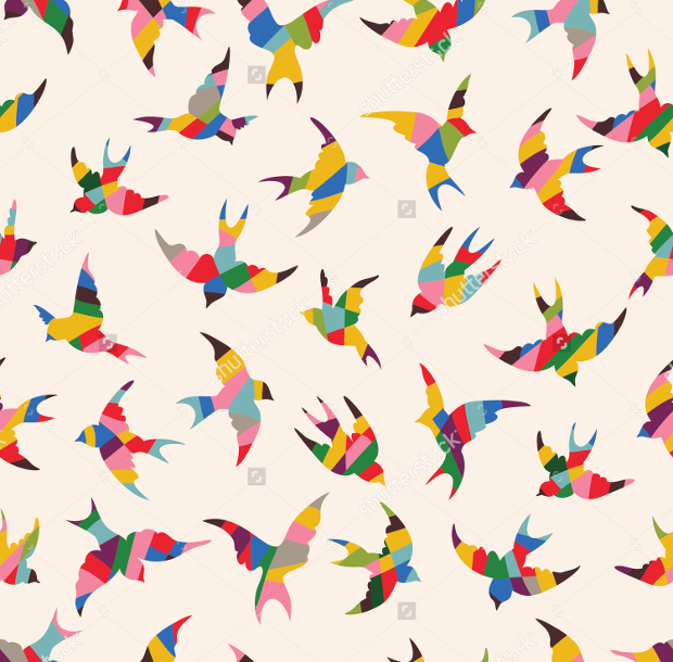 colorful birds seamless pattern