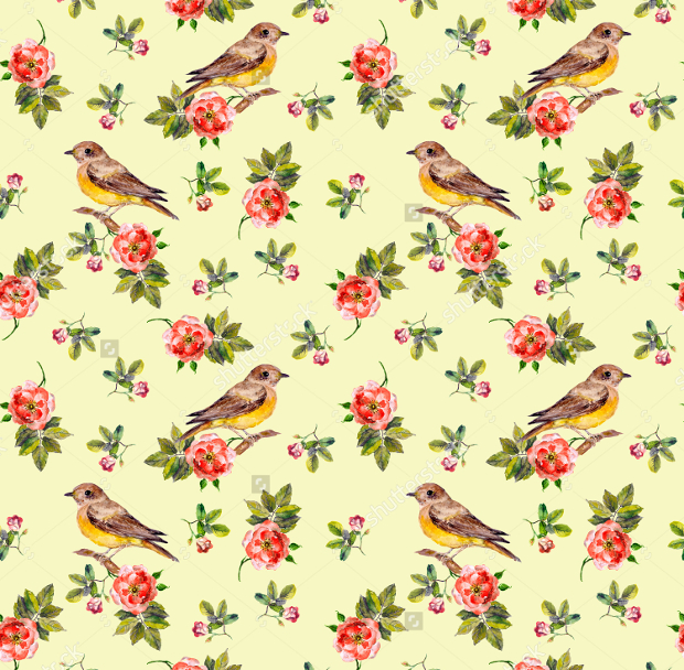 vintage birds pattern