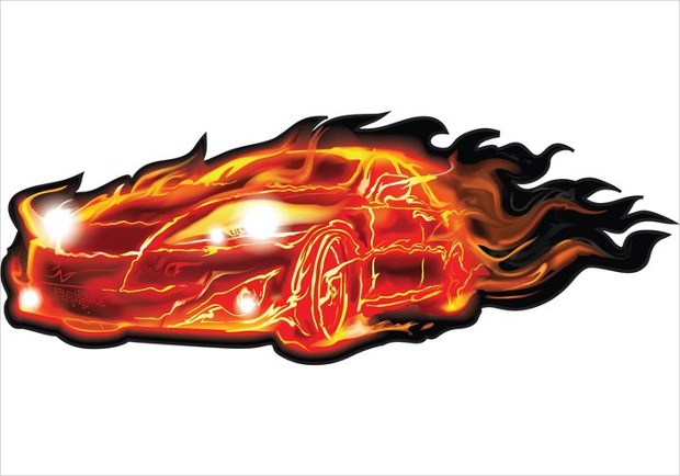 flame car vector
