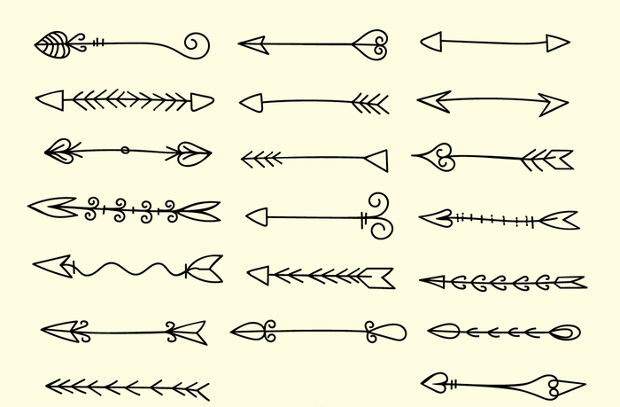 decorative doodle arrow vectors