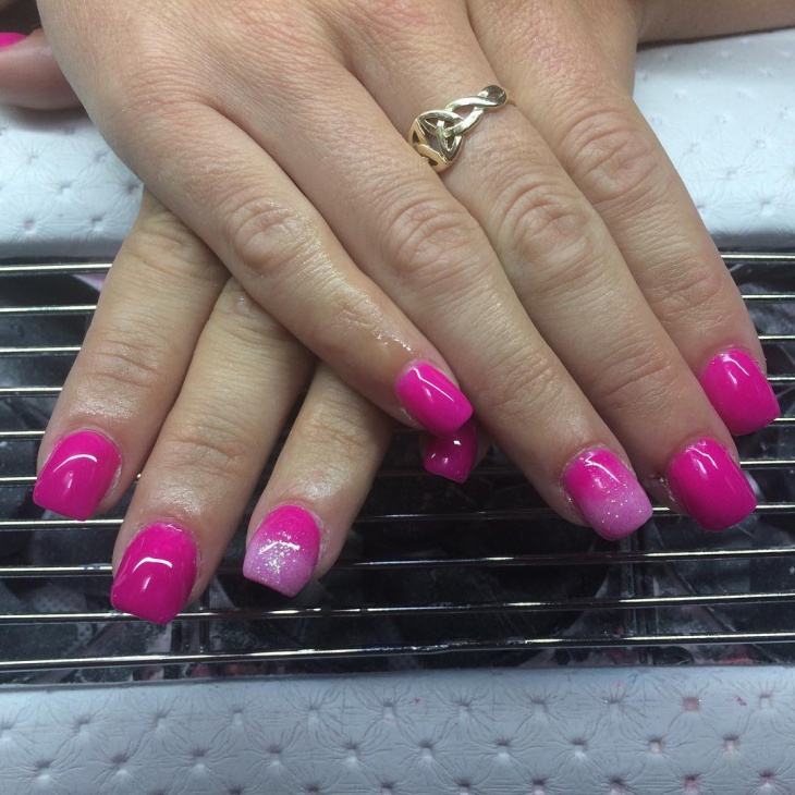 pink gel nail design1