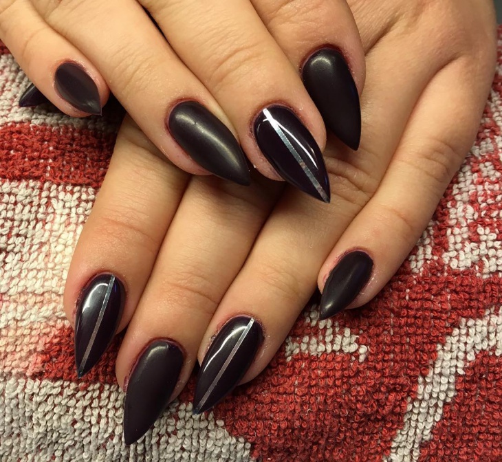 black matte nail design