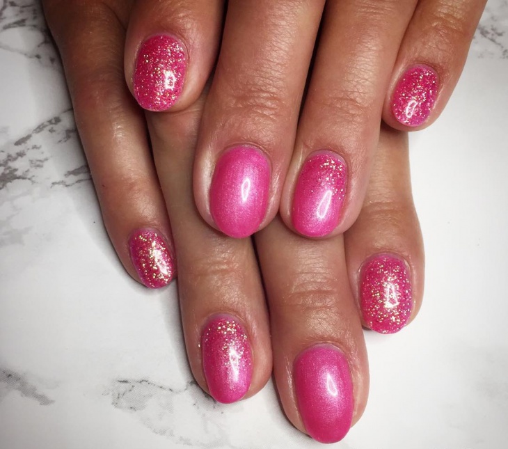 pink glitter nail design1