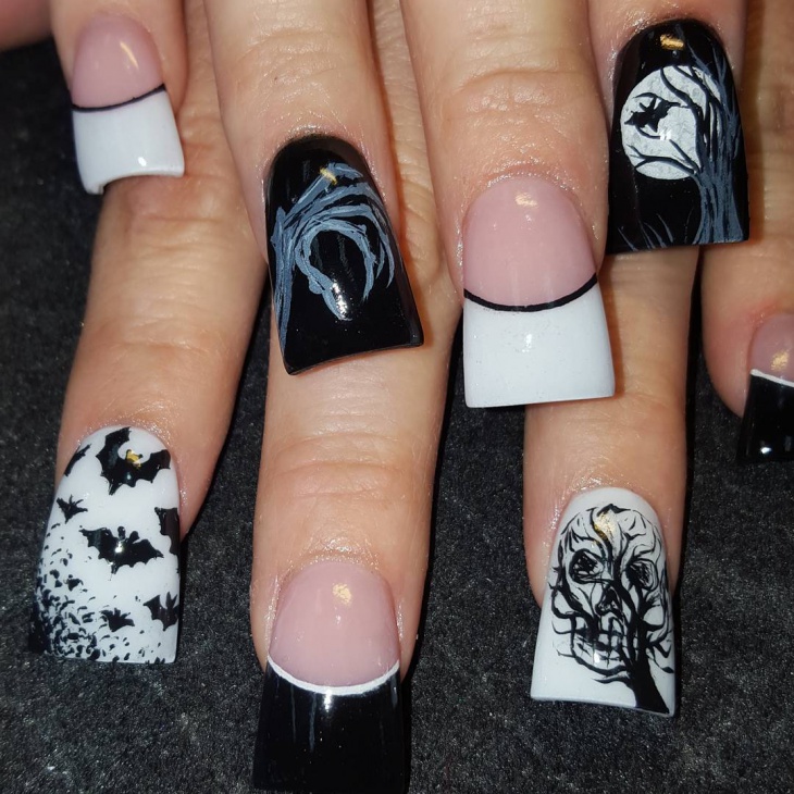scary halloween nail design