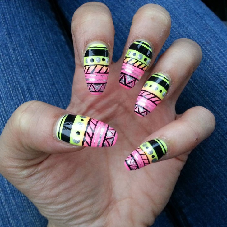 tribal pattern nail design