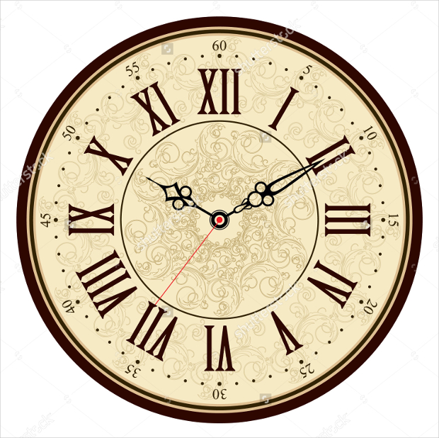 vintage clock vector